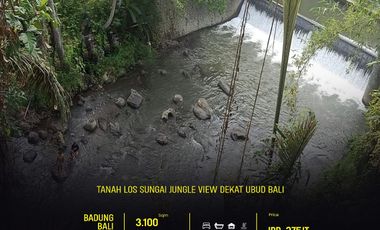 TANAH LOS SUNGAI JUNGLE VIEW DEKAT GREEN SCHOOL ARAH UBUD BALI