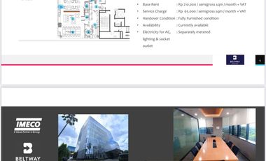 DISEWAKAN OFFICE FURNISH DI BELTWAY OFFICE PARK