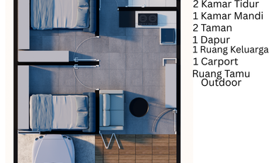 jual rumah 2 kamar tidur + mezanine dekat kota madiun