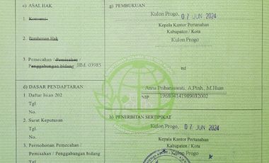 dijual tanah murah,pinggir jalan jogja-wates.timur polres kp