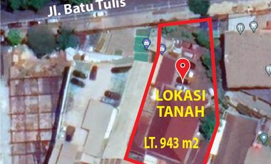 Rumah Tua Hitung Tanah Sangat Strategis Cocok Bisnis di Batu Tulis