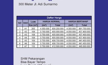 100 meter Jalan Raya Adi Sucipto Colomadu, Tanah Siap AJB Notaris