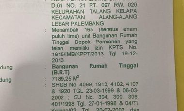 Dijual Rumah Palembang - CGC - Baru