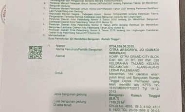 Dijual Rumah Palembang - CGC - Baru