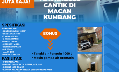 Dijual Rumah Demang Lebar Daun Palembang, Townhouse Cantik di Macan Ku