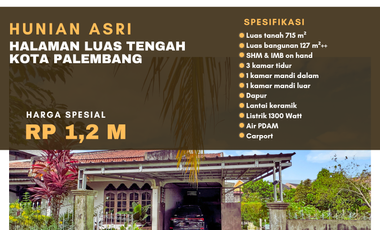 Dijual Rumah Palembang - Hunian Asri dengan Halaman Luas Tengah Kota