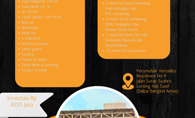 Dijual Rumah Palembang di Versailles Residence