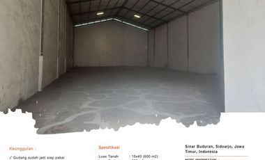 sewa gudang industri murah lingkar timur Sidoarjo