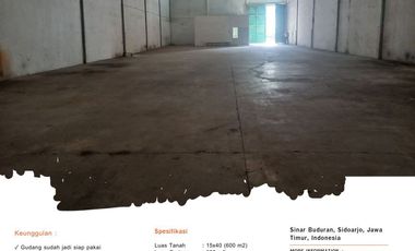 sewa gudang industri murah lingkar timur Sidoarjo