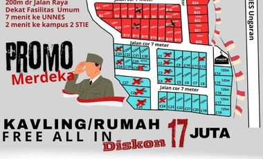 Tanah murah SHM Ready 150 dr jln Raya Unnes Ungaran