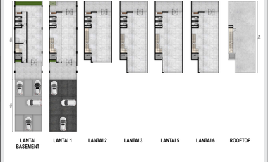 Rukan Marina Bay 6 Lantai Semi-Basement Lift dan Rooftop di PIK 2