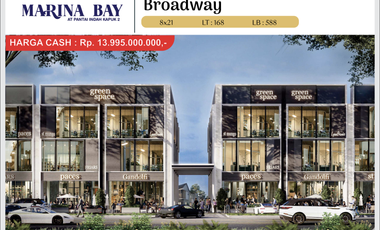 Rukan Marina Bay  3 Lantai+Rooftop dan teras di PIK 2