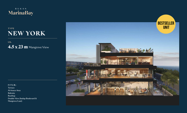 Rukan Marina Bay 3 Lantai + Teras, Balkon dan Rooftop di PIK 2