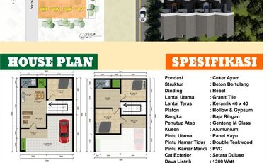 Townhouse 2 lantai lokasi dekat trade mall koja