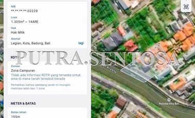 TANAH KOMERSIL PREMIUM JL KRESNA LEGIAN BALI