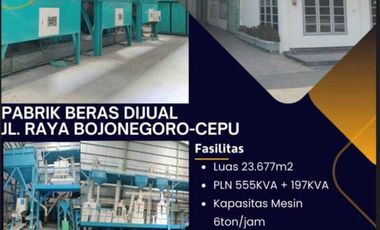 Pabrik beras dijual lokasi di Raya Bojonegoro Cepu