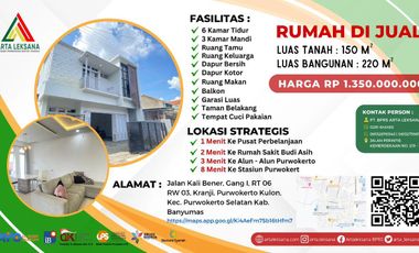 RUMAH DIJUAL BISA BUAT INVESTASI GUEST HOUSE