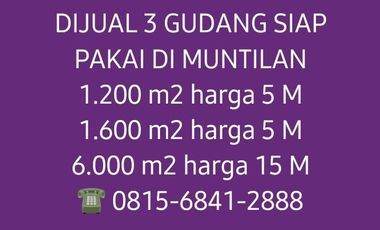 DIJUAL 3 GUDANG DI MUNTILAN AKSES TRONTON  SIAP PAKAI