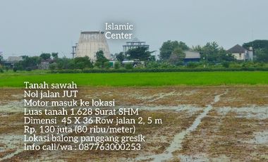 Tanah sawah nol jalan dekat jalan raya lokasi balong panggang