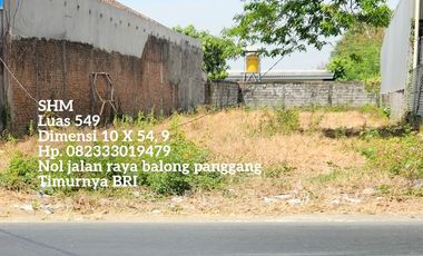 Termurah tanah dekat pasar nol jalan raya balong panggang