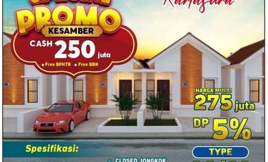 JUAL RUMAH BARU 275 JUTA NGEMPLAK KARTASURA TYPE 36/60