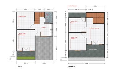 Rumah 2 lantai 350 JT saja