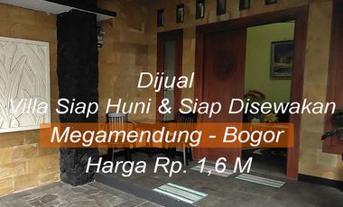 Dijual Segera Rumah VILLA Sejuk Lokasi Megamendung Kab Bogor.