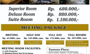 Hotel Megah Bintang 3 Fasilitas Lengkap di Tengah Kota Jogjakarta