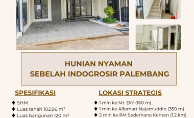 Rumah Dekat Indogrosir Palembang