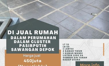 Rumah siapu huni di pasir putih sawangan depok