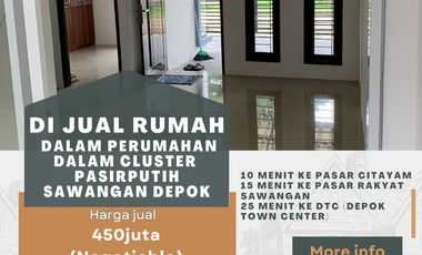Rumah siapu huni di pasir putih sawangan depok