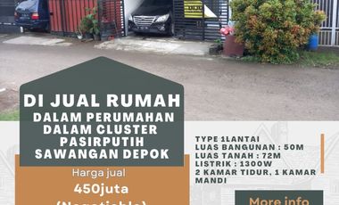 Rumah siapu huni di pasir putih sawangan depok