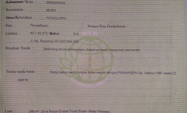 TANAH MIJEN MURAH BUTUH UANG