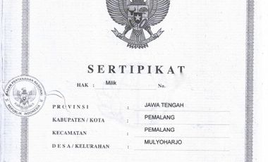 Kavling Tanah Strategis Pusat Kota dkt Alun2 JL.A.Yani Kab Pemalang