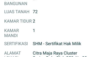 Dijual cepat Rumah citra maja raya spring dale