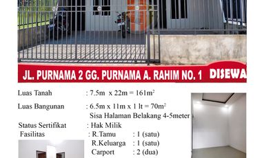 Rumah Jl. Purnama 2 Gg. Purnama A. Rahim No. 1 Rumah disewa murah