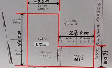 JUAL CEPAT TANAH 1601 M2 POSISI STRATEGIS PINGGIR JALAN RAYA DEPOK