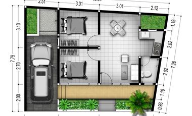 Rumah Modern Minimalis 1 lantai di Surabaya Barat