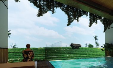 VILLA READY UNIT FURNISHED 2LT VIEW SAWAH LOKASI PERERENAN CANGGU