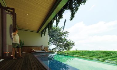 VILLA READY UNIT FURNISHED 2LT VIEW SAWAH LOKASI PERERENAN CANGGU