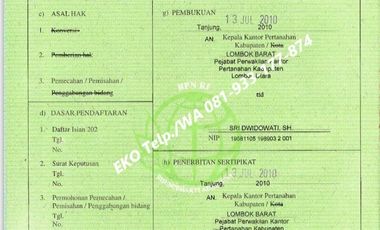 Dijual Tanah Pinggir Pantai View Sunset di Gili Trawangan Lombok