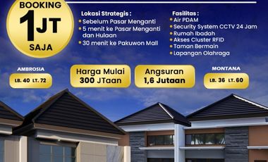 Hunian nyaman murah tanpa DP fasilitas lengkap di menganti