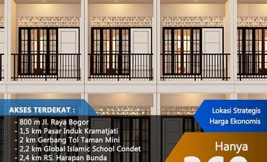 Rumah cluster nyaman strategis, one gate, ada kolam renang, Jakarta