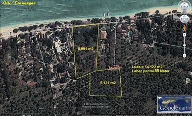 Dijual Tanah MURAH Tepi Pantai Gili Trawangan View Sunset + Sunrise
