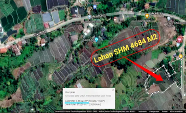 DiJual Tanah SHM 4684 M2 kawasan Villa Baros Serang (DISKON Rp 1,5 M)