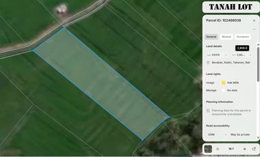 2800 m2 LEASEhold dket Kedungu & Tanah Lot Direct Owner