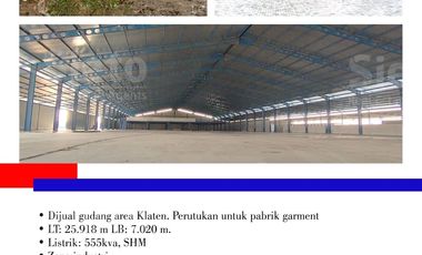 Gudang dijual di Klaten, Klaten, Jawa Tengah