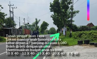 Tanah pinggir jalan raya mantup arah lamongan kota