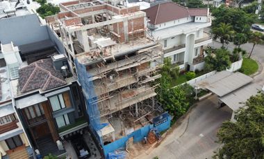 Rumah Pik1 Brand New 12X25 Progres Bangun 90%,Lift,Pool,4 Lantai,Marmer,Selatan