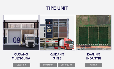 DIJUAL Gudang Samping Bandara selangkah ke TOL, Gudang Duta Indah